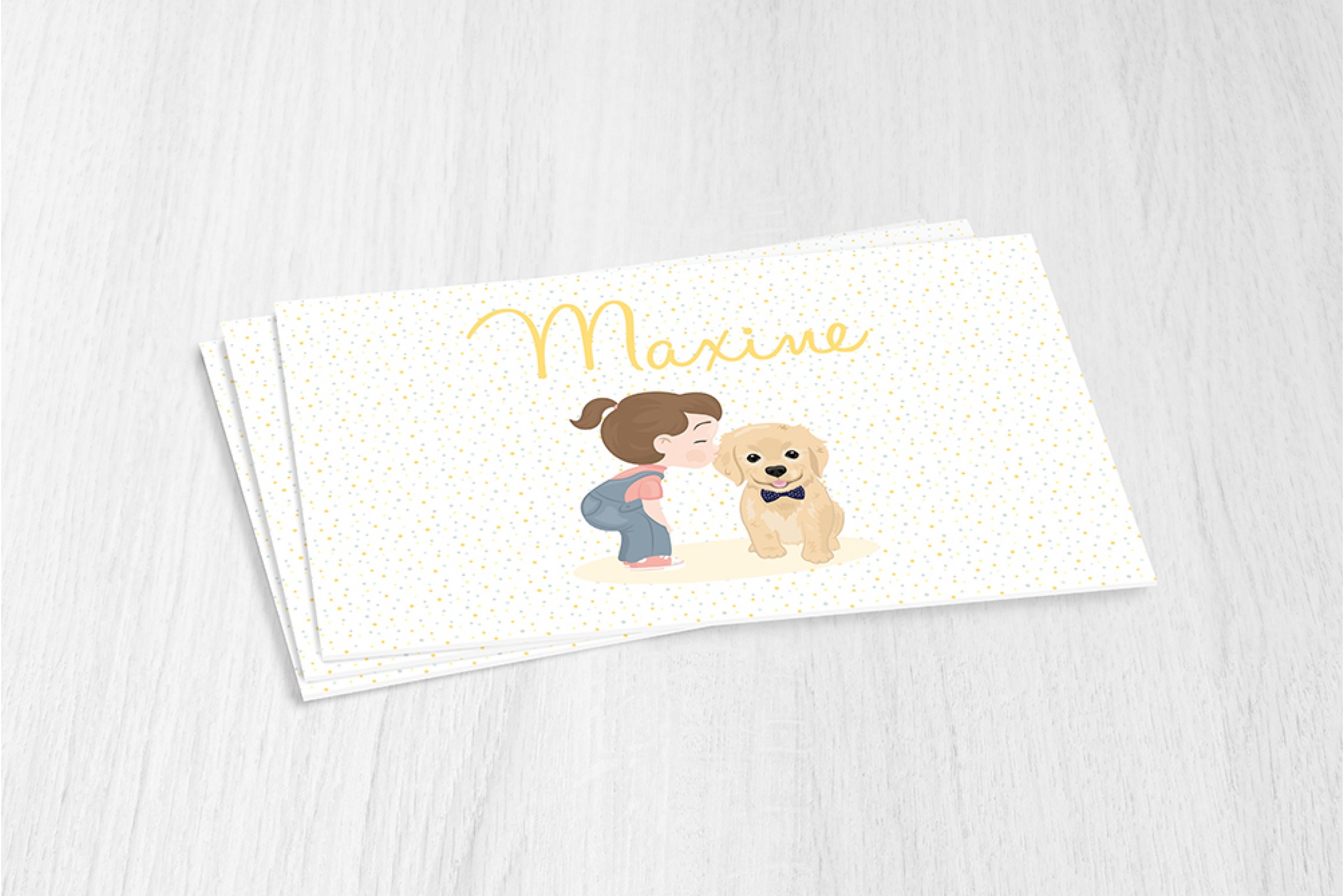 Meisje met lieve hond